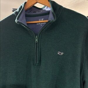 Vineyard Vines Forest Green Half-Zip Sweater